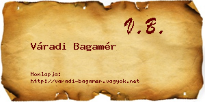 Váradi Bagamér névjegykártya